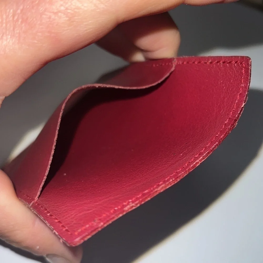 Rolex Burgundy Slim Leather Credit Card Holder